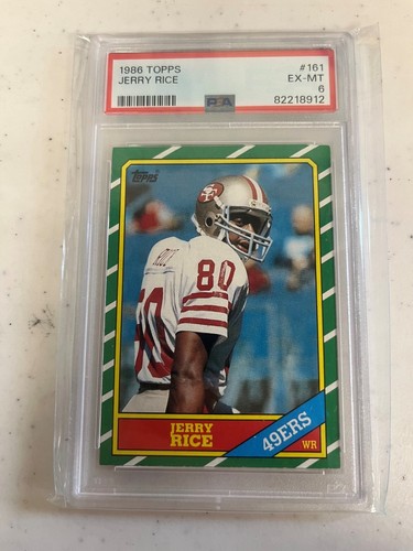 1986 Topps FOOTBALL #161 Jerry Rice RC  PSA 6 SAN FRANCISCO 49ers  EX-MT