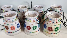 Vintage Lawnware Hanging Patio RV Camping Swag Lamp String Lights Set/7 Lights