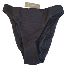 NWT J.Crew Ribbed High Rise Cheeky Bikini Bottom Women Beach Vacation Swim Sz XS