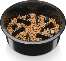 Slow Feeder Dog Bowl, Anti-Choking Puzzle Design, Black, 1 Count