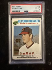1977 Topps Baseball #234 Nolan Ryan Record Breaker PSA 8 Perfectly Centered 