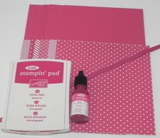 ROSE RED CRAFT INK PAD REFILL 6X6 DESIGNER PAPER CARDSTOCK STAMPIN UP