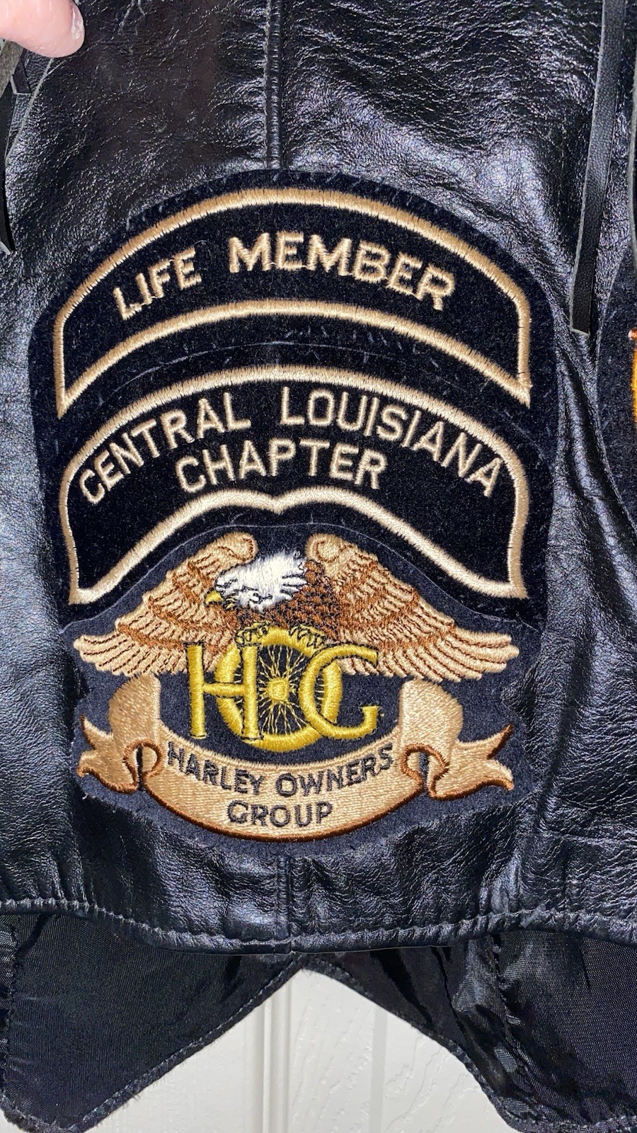 Leather Harley Vest Medium Pouches Pins