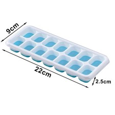 Silicone Ice Cube Tray 14-Cavity w/ Lids Stackable Flexible Easy Release