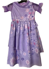 Party Dress Girls Floral Purple Lace Layered Embellished Pearls Size 6/7