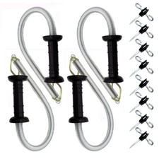 Electric Fence Spring Gate Handles Kit, Electric Fence Handle Set with Anchor...