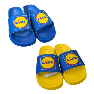 LiDL Lidlletten 2026 Edition Pantoletten Badelatschen Weiß Gelb Badeschlappen