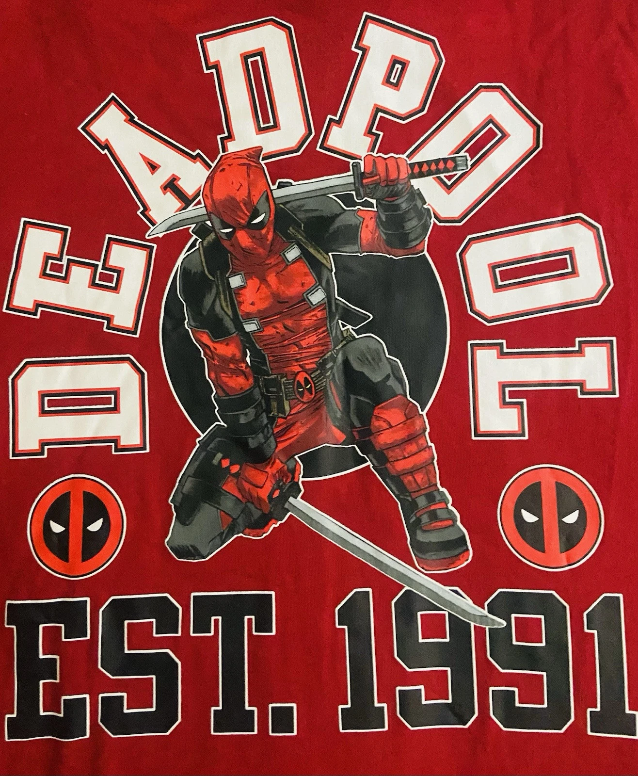 NEW Marvel Studios Deadpool Lightweight Varsity Jacket Red/Black Men’s Size L - product detail image 4