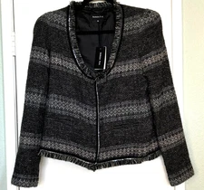 NWT Patrizia Pepe ~ Metallic Jacquard Embroidered Jacket ~ 44 ~ U.S. 8 ~ Chain