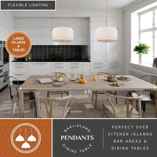 Vaxcel Lighting P0192 Brass Burnaby 4-Light Pendant With White Fabric Shade - Picture 10 of 10