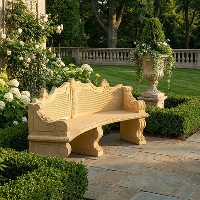 Egyptian Beige Marble Bench