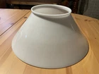 Vintage Cast Iron Glass Hanging Lamp Cream Milk Colored Lamp Shade 6" Opening