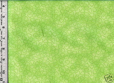 Avlyn Fabrics ~ GREEN TONAL w/ HEARTS ~ 100% Cotton Quilt Fabric BTY