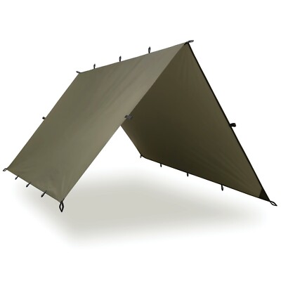 AquaQuest Defender 10x10 Waterproof Camping Tarp   Heavy Duty 70D Nylon OD