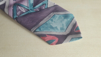 Krawatte von Frederic A - 9 cm - batic violett - Seidenmalerei - Schlips