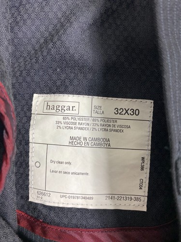 Pantalones de vestir para hombre Enterprise negros a rayas de Haggar rectos talla 32x30 - Imagen 8 de 10