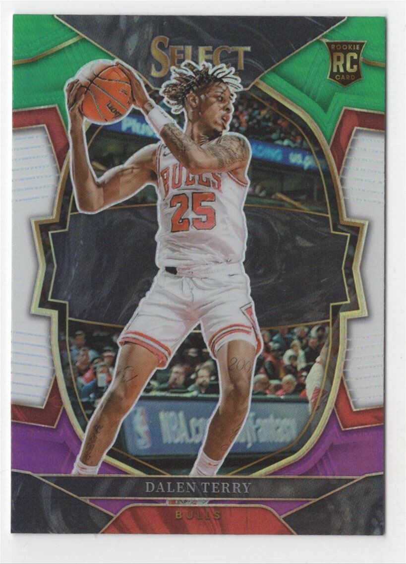 2022-23 Panini Select - Dalen Terry Green/White/Purple Prizm RC - Chicago Bulls