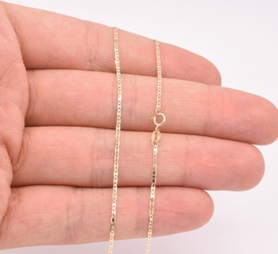 #ad #ad 1.2mm Mariner Anchor Link Chain Necklace Real Solid 10K Yellow Gold $139.98
