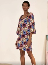 25 Anthropologie Farm Rio Handmade Crochet Granny Square Dress  XS Nwt $295
