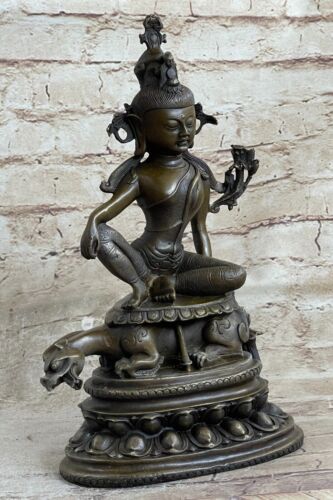 Kwan Yin Su Drago Statua 12 " Buddha Divinità Compassione di Qualità Quan Guan - Afbeelding 1 van 10