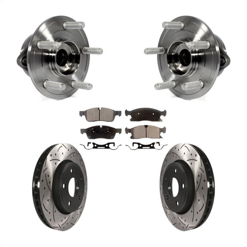 For Jeep Grand Cherokee Dodge Front Hub Bearing Drilled Slot Brake Ro KBB-103343 - Picture 1 of 17