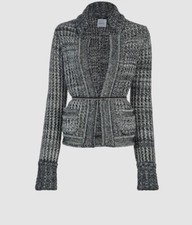 Brand New Chanel Cashmere Silk Jacket With Chain Black White Grey £4620 36 S