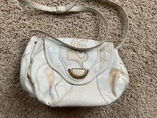 Original SHARIF leather purse lizard skin, multi texture gold hardware
