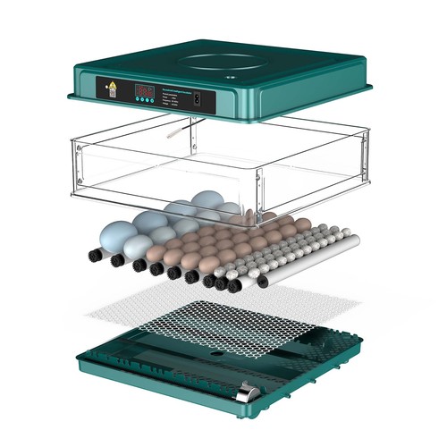 Fudajo Incubatrice di superficie automatica 48 uova Covatrice pulcini Polli - Afbeelding 5 van 10