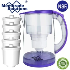 Large 3.5L/10 Cup Water Filter Pitcher Jug TDS Sediment 4-Stage Filter Cartridge