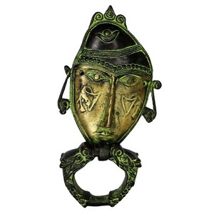 Tribal Lady Face Shape Victorian Style Door Knocker Handcrafted Brass Doorbell