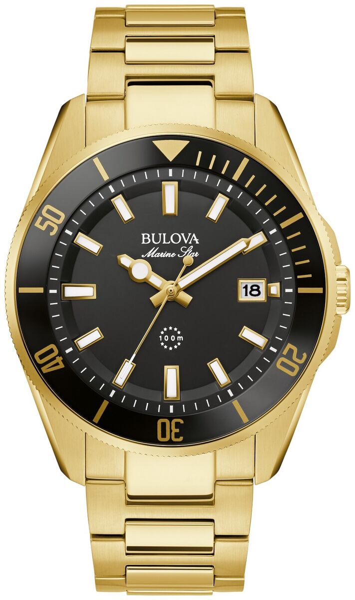 Bulova Men's Marine Star Date Quartz Gold Stainless Steel Bulova Men's Marine Star Date Quartz Gold Stainless Steel