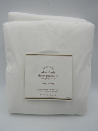 Pottery Barn Ultra Fresh Cotton Duvet Protector King/ Cal King White #P473 - Picture 1 of 3