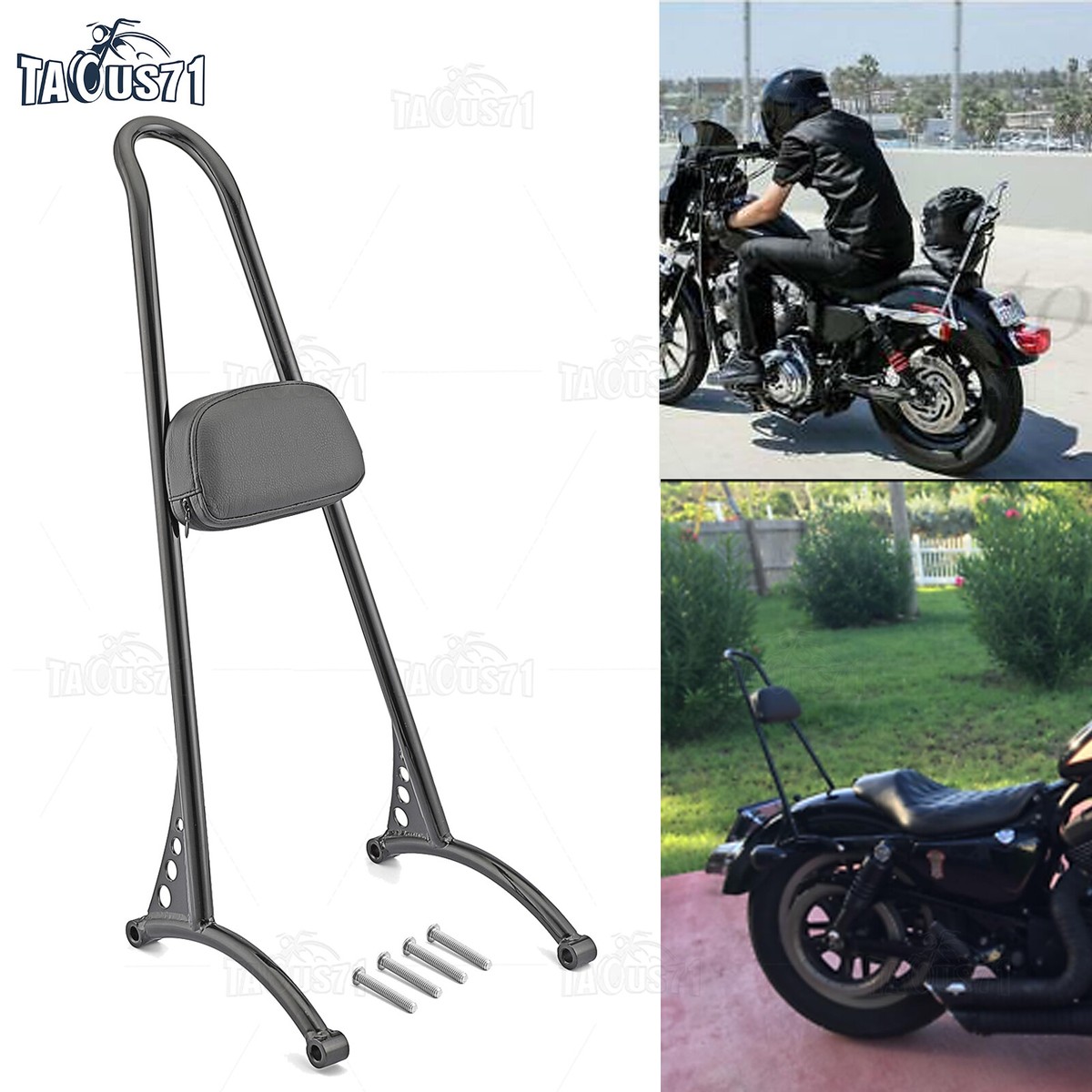 Passenger Backrest Sissy Bar For Harley 96-03 Sportster XL 883 XLH