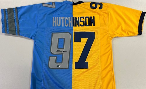 Aidan Hutchinson Signed split Jersey! Half lions half Michigan! - Picture 1 of 1