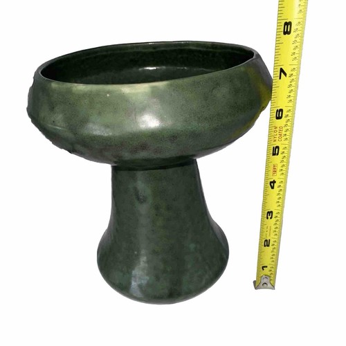 Vintage Roseville RRC Pedestal Vase Green Rare - Picture 2 of 5