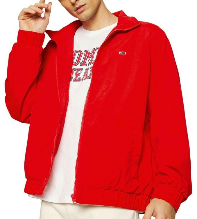 Tommy Jeans Hilfiger Men's Red Essential Windbreaker Jacket S/M image 3