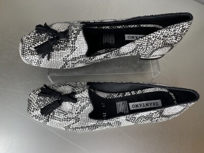 BRANTANO Black White Metallic Slip On Loafer Flat Size 8 | eBay