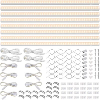 Barrina T5 LED Grow Light Full Spectrum 2FT 80W (8x10W) Plug and Play Yellow