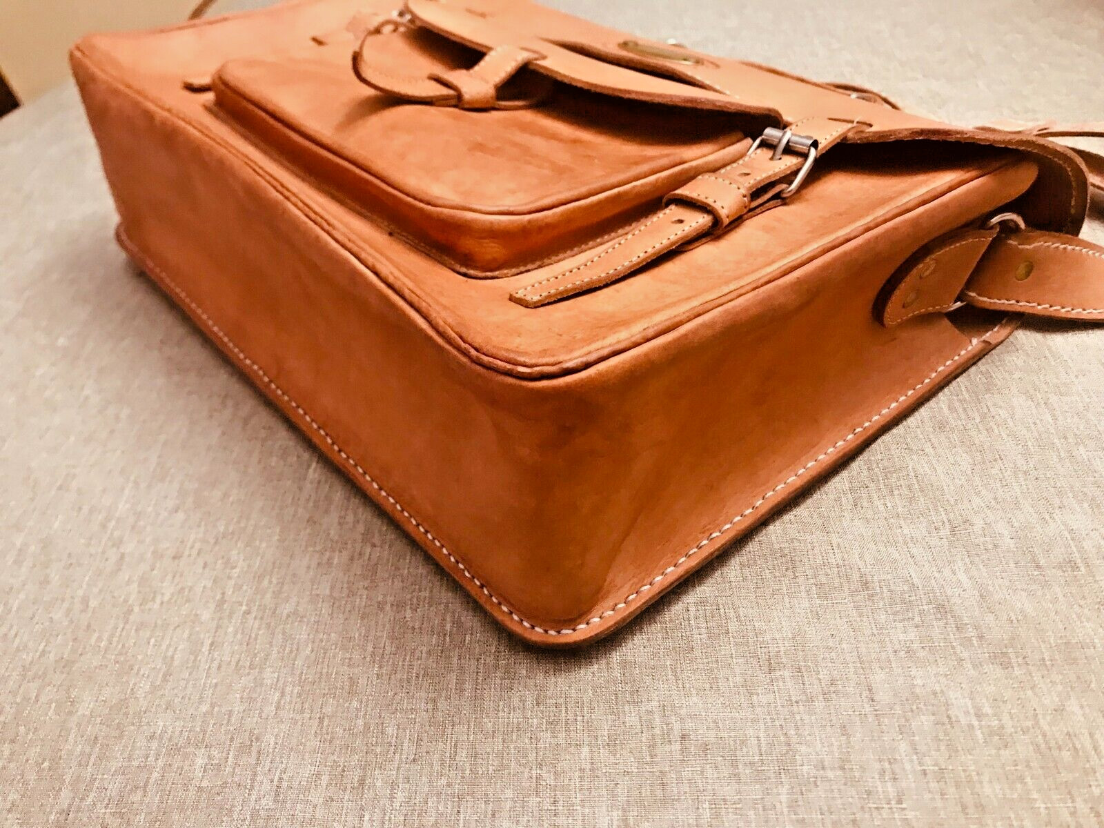 THIRD WORLD TRADING   Leather Briefcase / Messenger Bag / Saddlebag - BARCELONA image 10