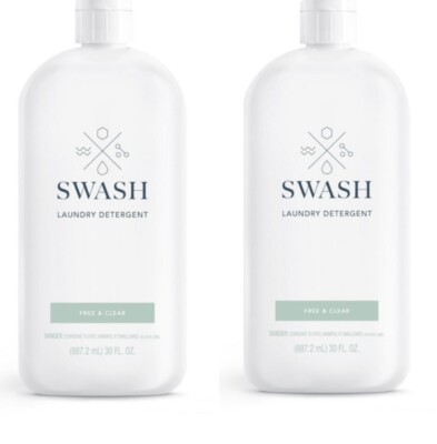 SWASH TWIN PACK! Concentrated Free & Clear HE Laundry Detergent-166 Loads! -NEW!