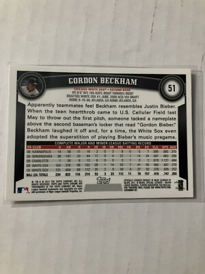 2010 Topps Chrome Gordon Beckham #51 X-Fractor Parallel | eBay