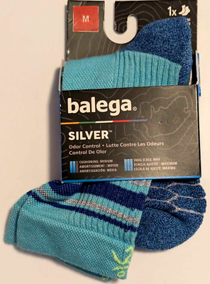 NWT BALEGA SILVER MINI CREW COLBALT BLUE SOCKS MEDIUM MEN 7-9 WN8