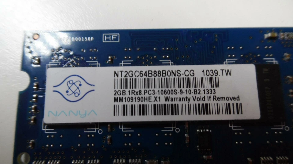 Nanya 6GB (3x2GB) DDR3 PC3-10600S SO-DIMM Modules - NT2GC64B88B0NS-CG - Tested - Image 3 of 3