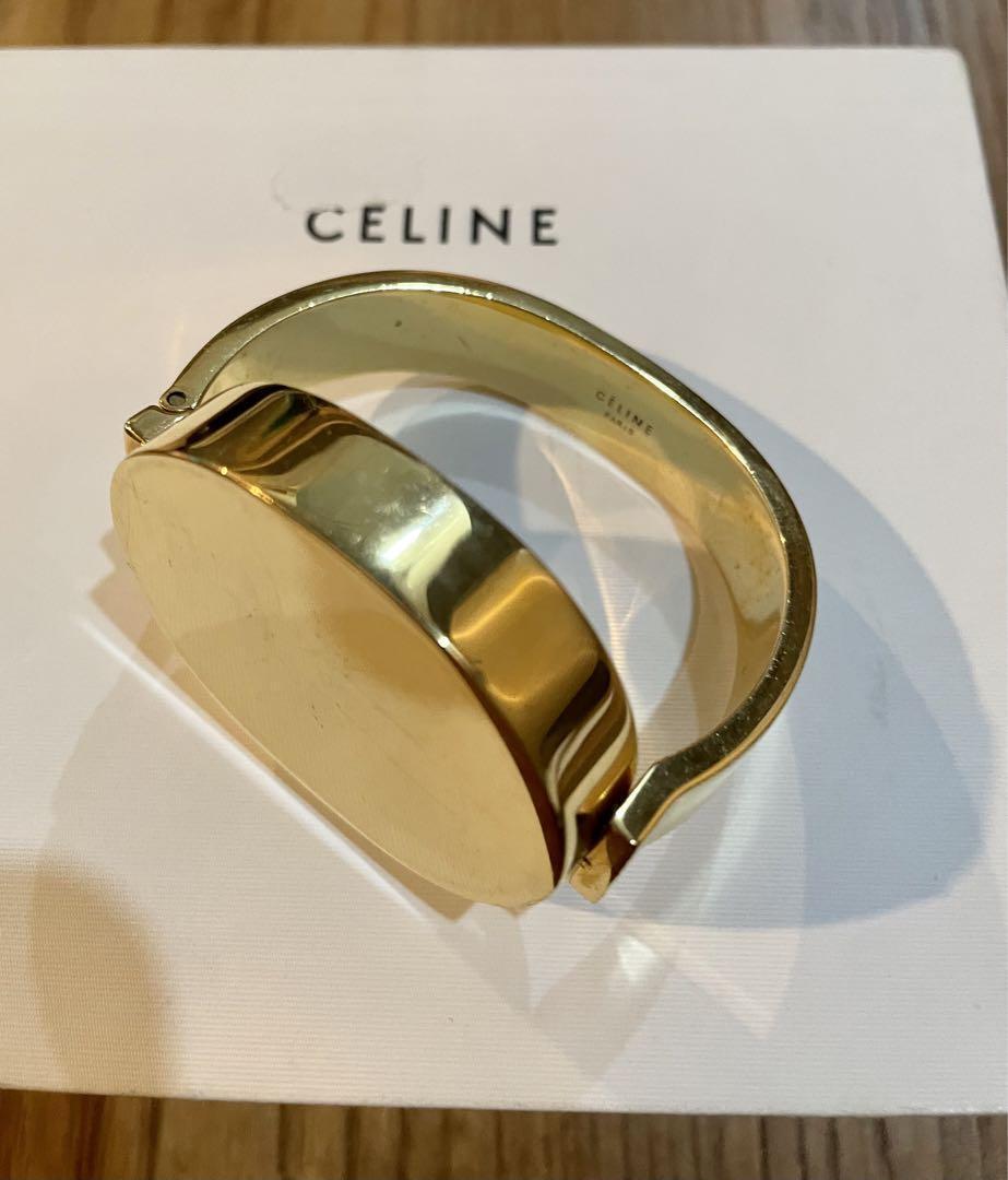 CELINE Phoebe Philo Round Motif Gold Bangle Bracelet Size S CELINE Phoebe Philo Round Motif Gold Bangle Bracelet Size S