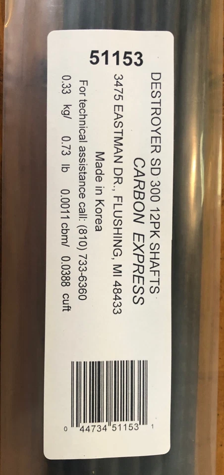 Destructor de flechas Carbon Express SD 300 COLUMNA VERTEBRAL - 12pk - ejes de flecha 51153 ~ NUEVO Foto 2 de 4