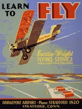 9729.Decoration Poster.Room Wall art.Home interior decor.Learn 2 Fly.Old plane