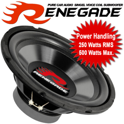 RENEGADE RXW104 25cm ( 10'' ) Car Hifi Bass / Subwoofer Lautsprecher 500 W Woofer
