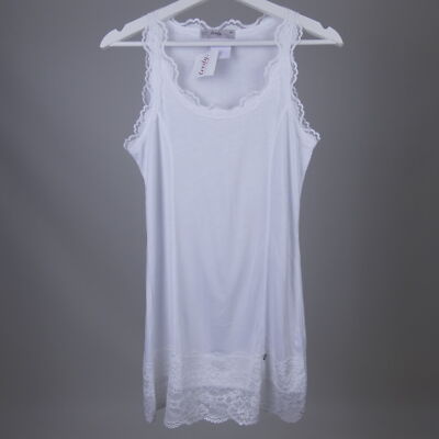 TREDY Top Spitze Lace Longtop Damen Weiß Gr. 36 S