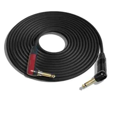 MOGAMI W2524, GUITAR CABLE WITH NEUTRIK 1/4" Angle TS to TS ANGLE SILENT PLUG.