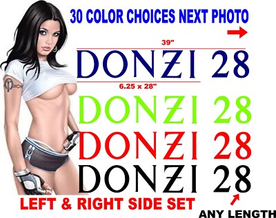 DONZI 28 27 29 30 etc.. BOAT DECAL BOATS DECALS 30 COLOR OPTIONS CLASSIC RETRO